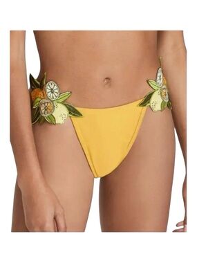 Andrea Iyamah Mona Embroidered Bikini
Bottom in Mustard NWT